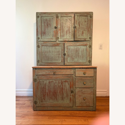 Used Vintage/Antique Green Wood Wall Unit for sale on AptDeco