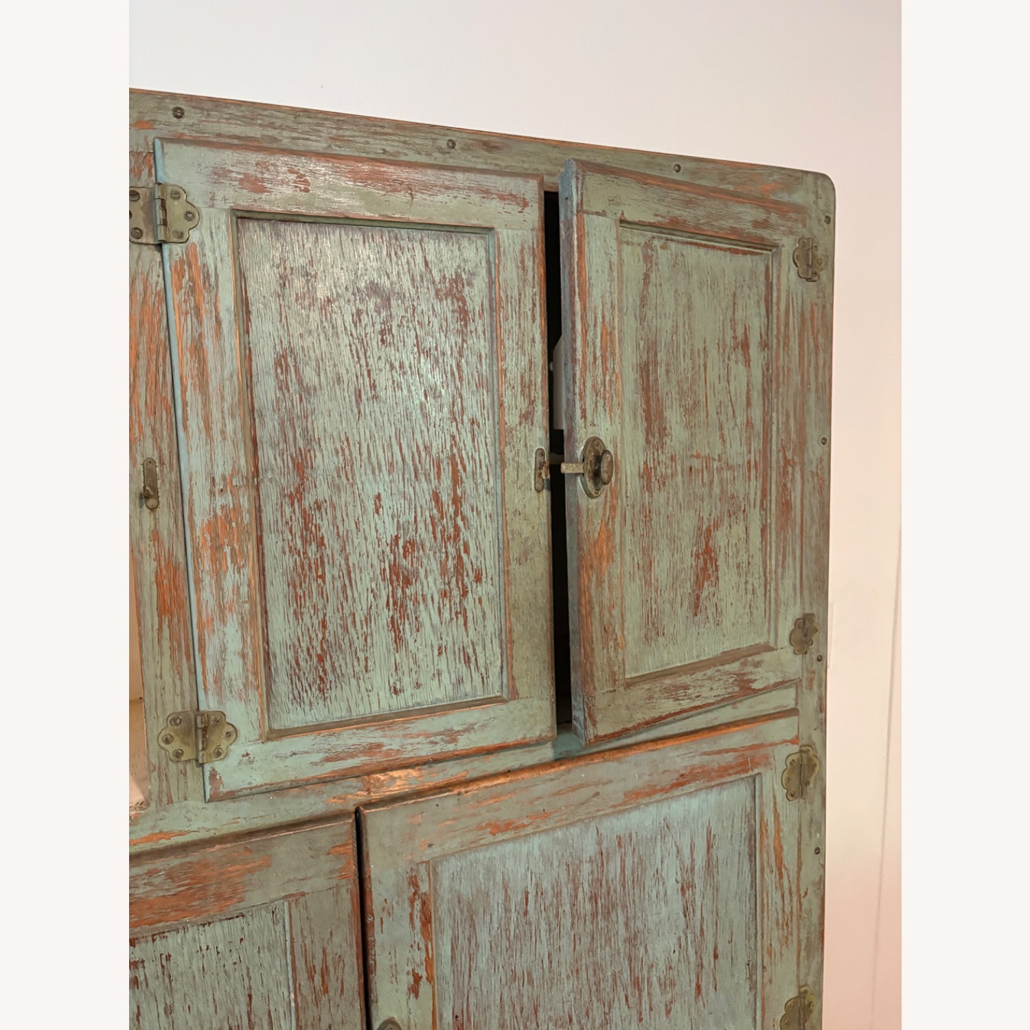 Vintage/Antique Green Wood Wall Unit - image-3