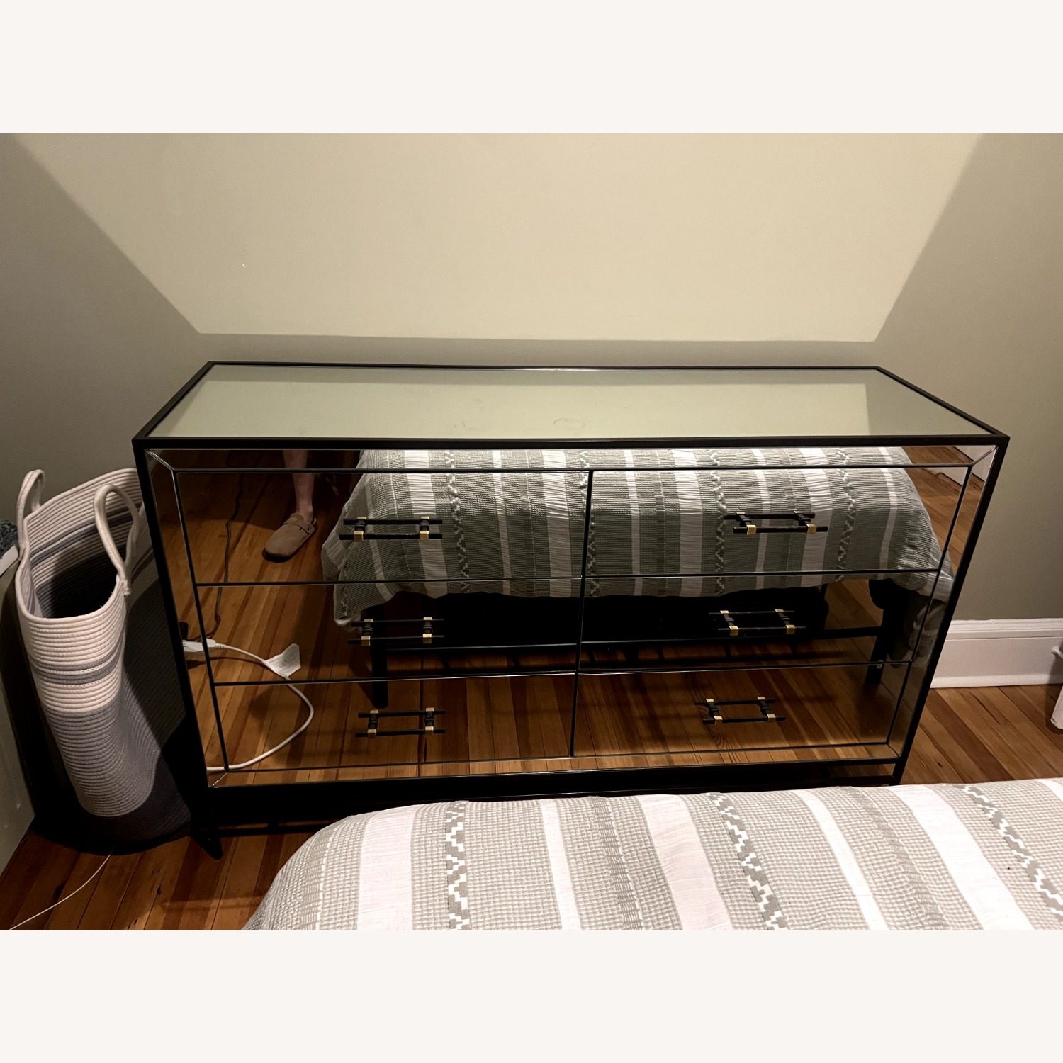 West Elm Black Mirrored Glass Dresser - image-1