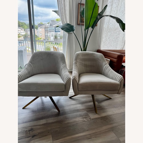 Used West Elm Light Gray Velvet Accent Chairs for sale on AptDeco