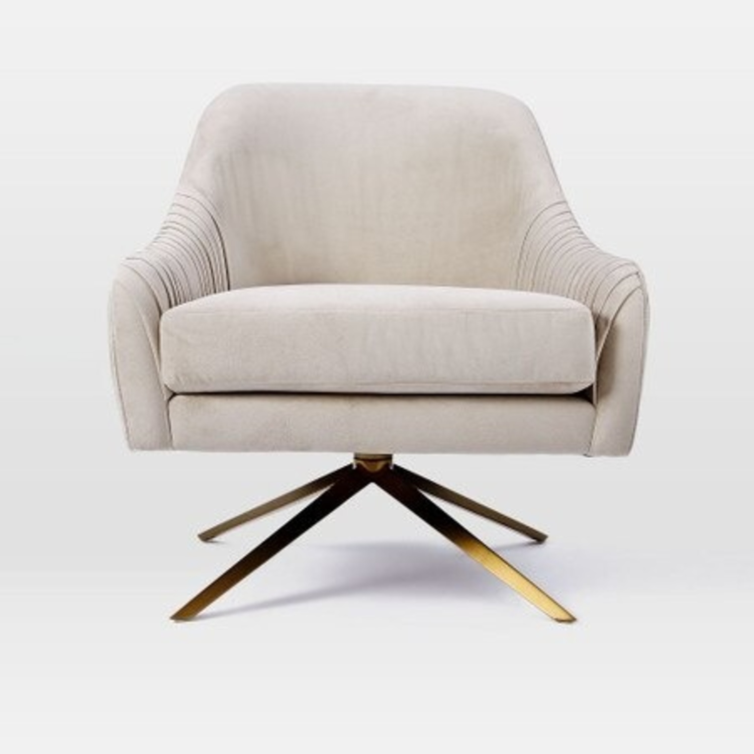 West Elm Light Gray Velvet Accent Chairs - image-5