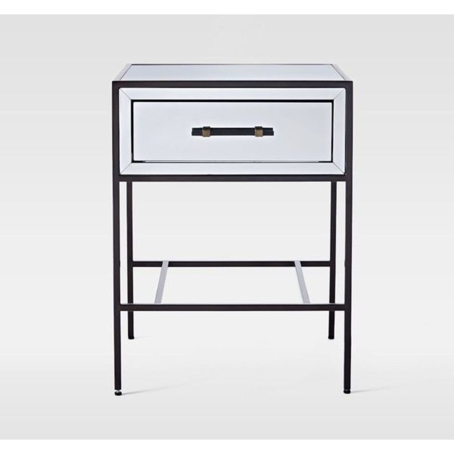 West Elm Black Mirrored Glass Nightstands - image-6
