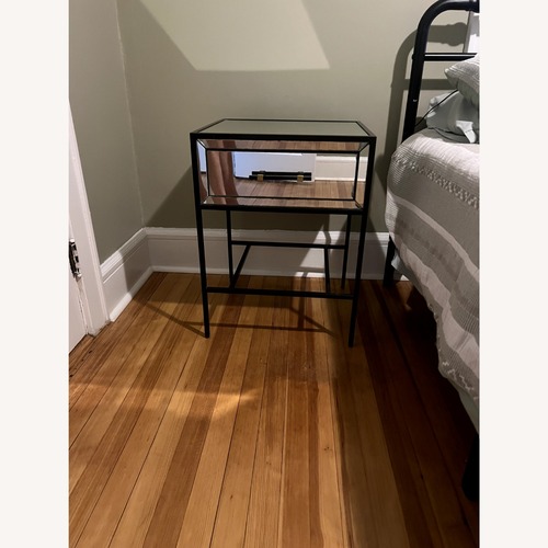Used West Elm Black Mirrored Glass Nightstands for sale on AptDeco