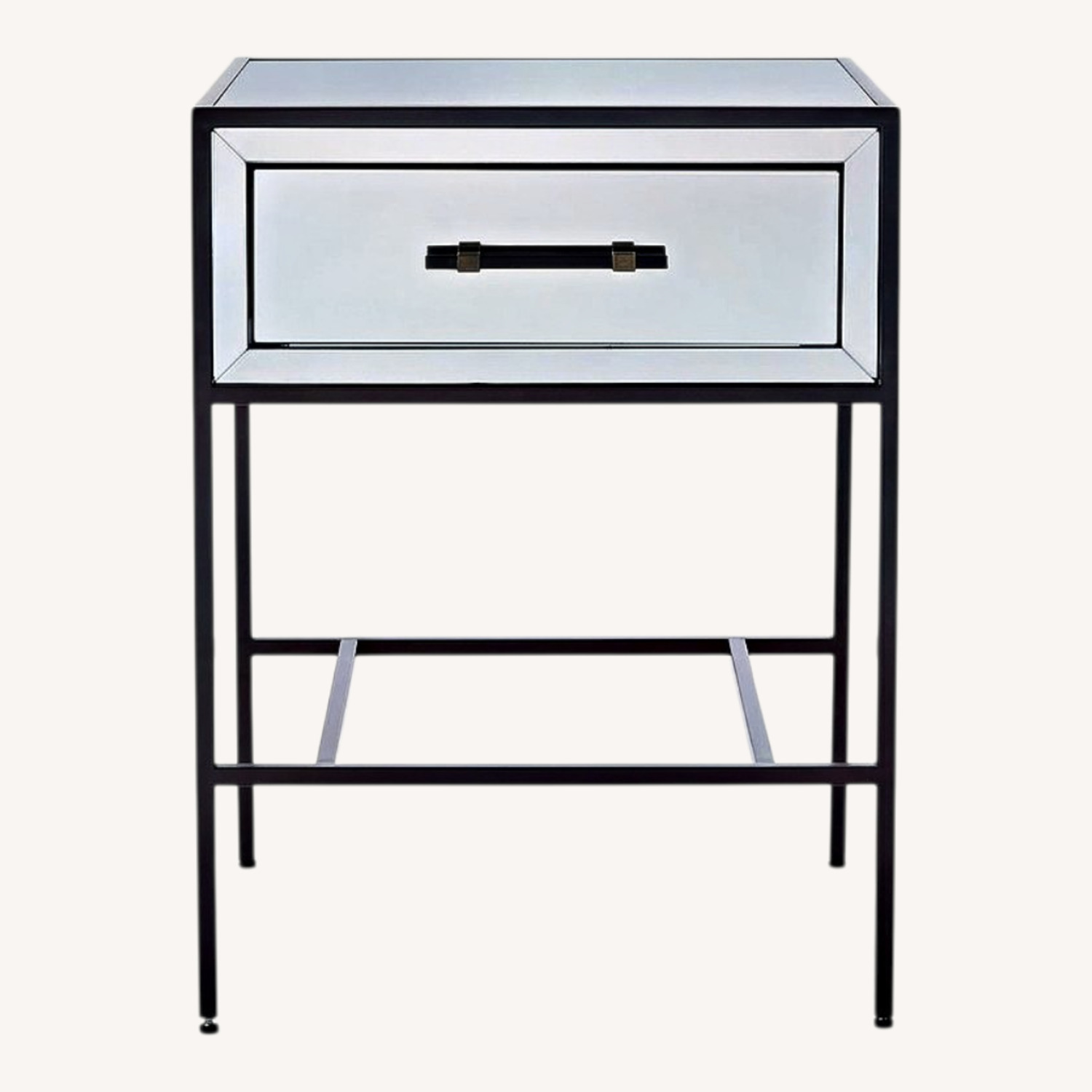 West Elm Black Mirrored Glass Nightstands - image-0