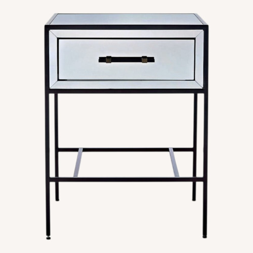 Used West Elm Black Mirrored Glass Nightstands for sale on AptDeco