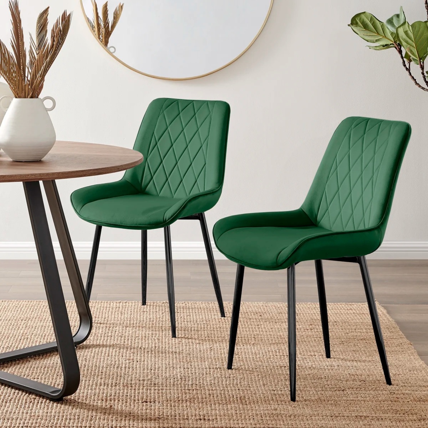 Wayfair Green Velvet Dining Chairs - image-1
