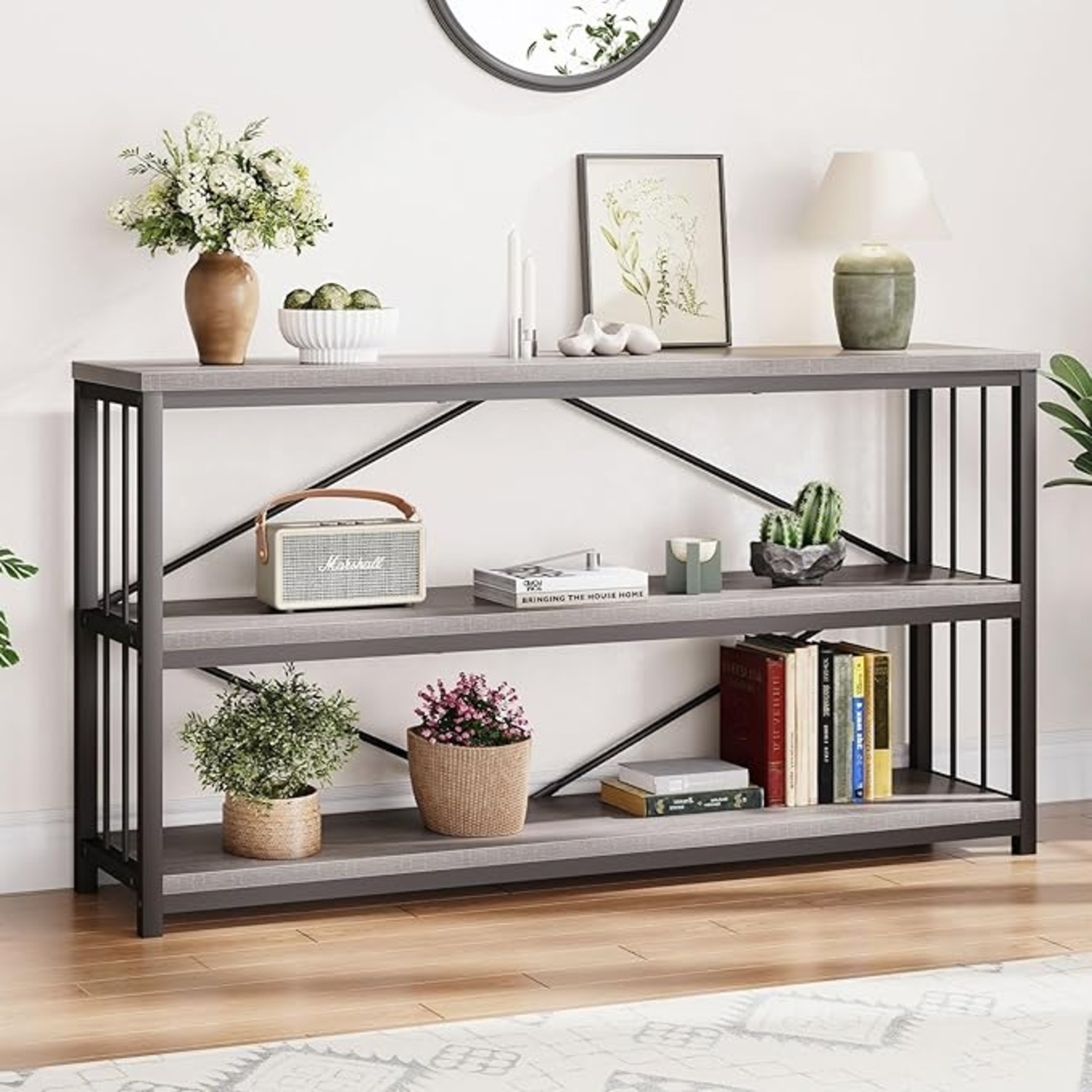 Amazon Dark Gray Wood Side Table - image-4