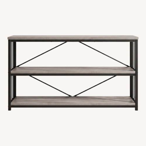 Used Amazon Dark Gray Wood Side Table for sale on AptDeco