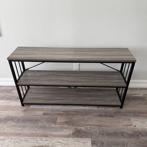 Used Amazon Dark Gray Wood Side Table for sale on AptDeco