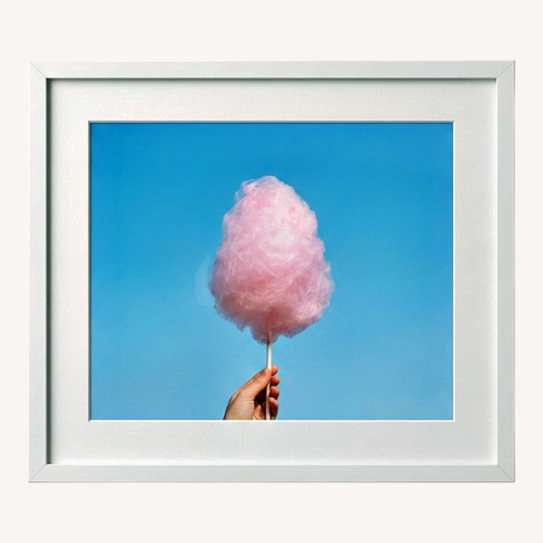 Used White Wood Wall Art With Cotton Candy for sale on AptDeco