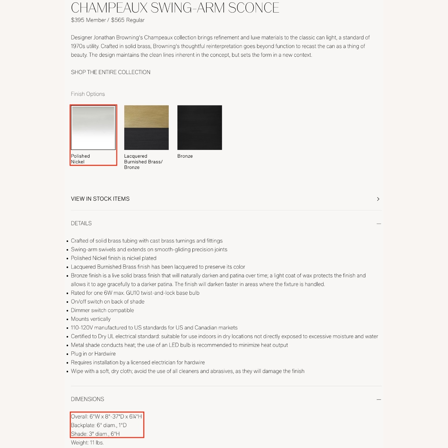 Restoration Hardware Silver Metal Wall Lamp - image-4