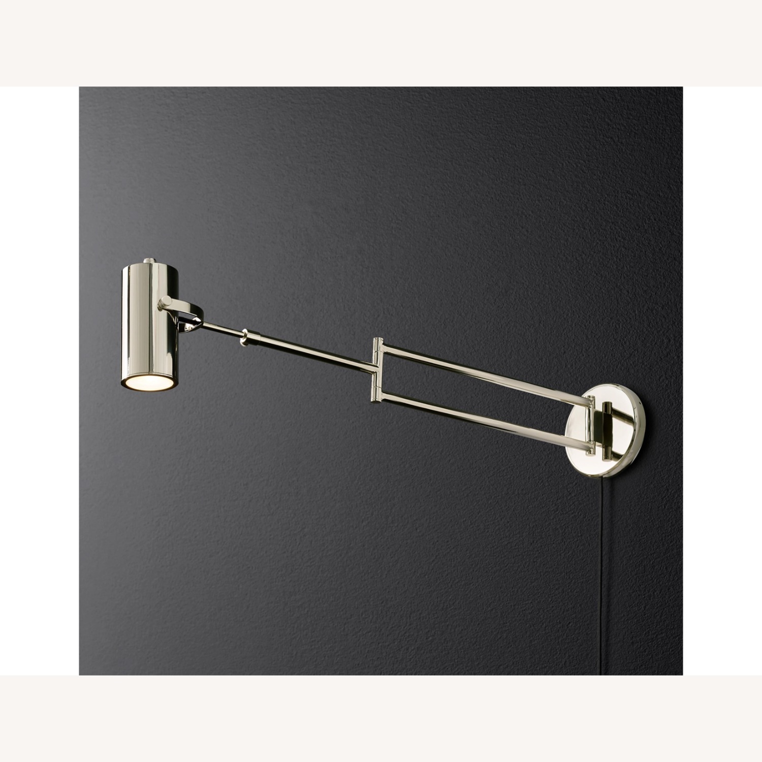Restoration Hardware Silver Metal Wall Lamp - image-3