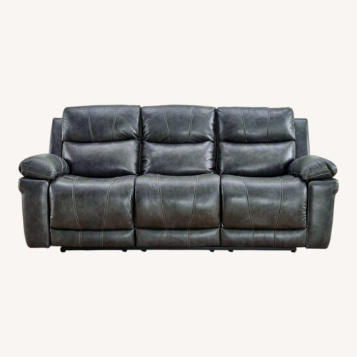 Used Ashley Furniture Dark Gray Leather 3+ Seater Sofa for sale on AptDeco