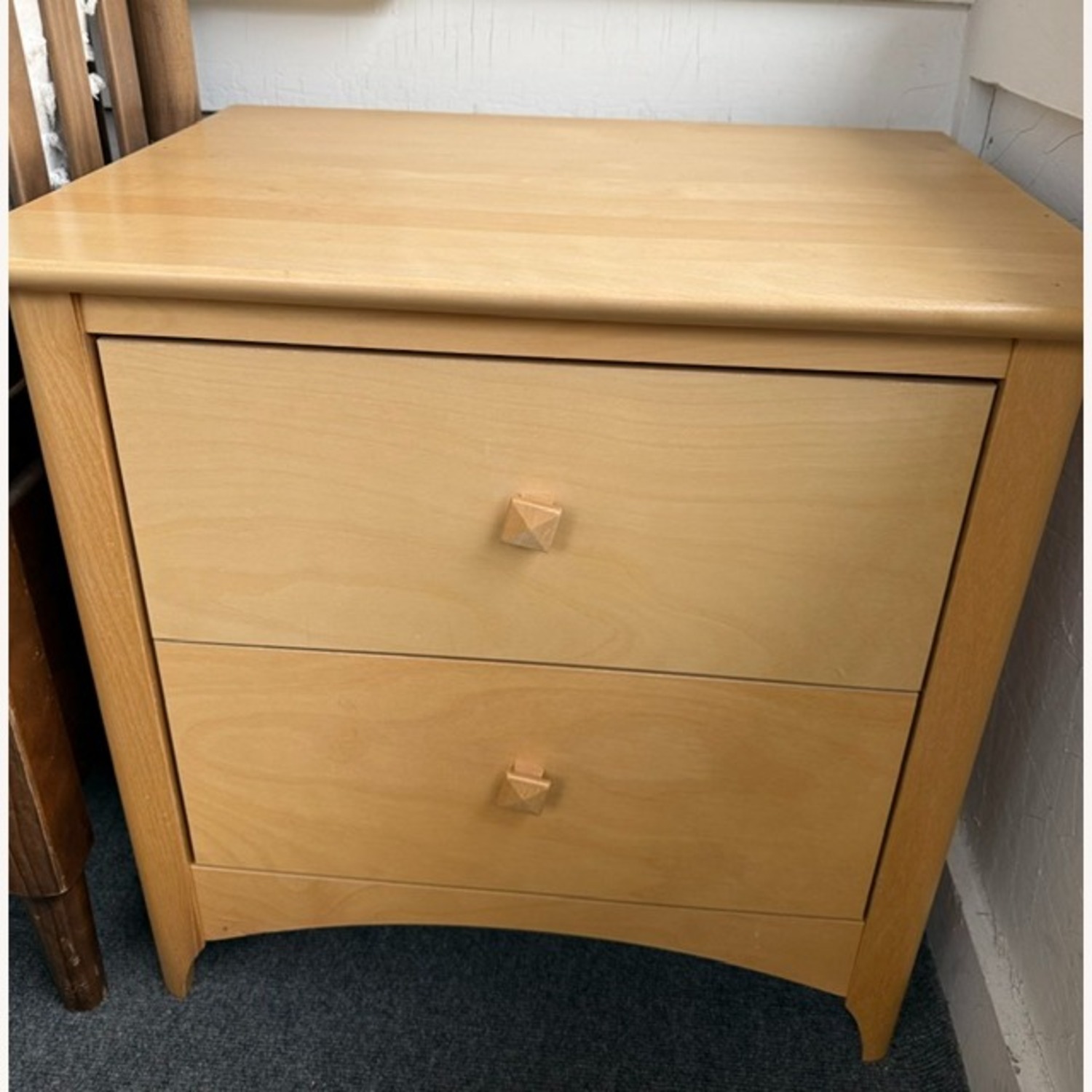 Light Brown Wood Nightstand - image-1