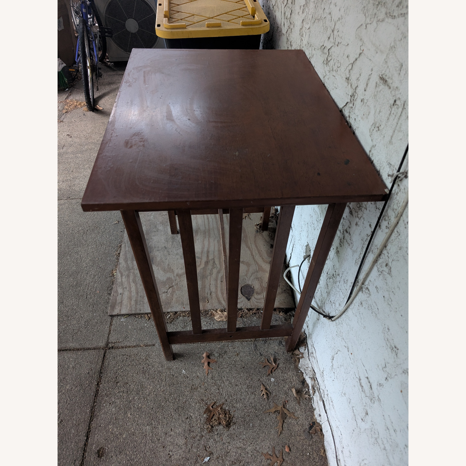 Dark Brown Wood Patio Table - image-3