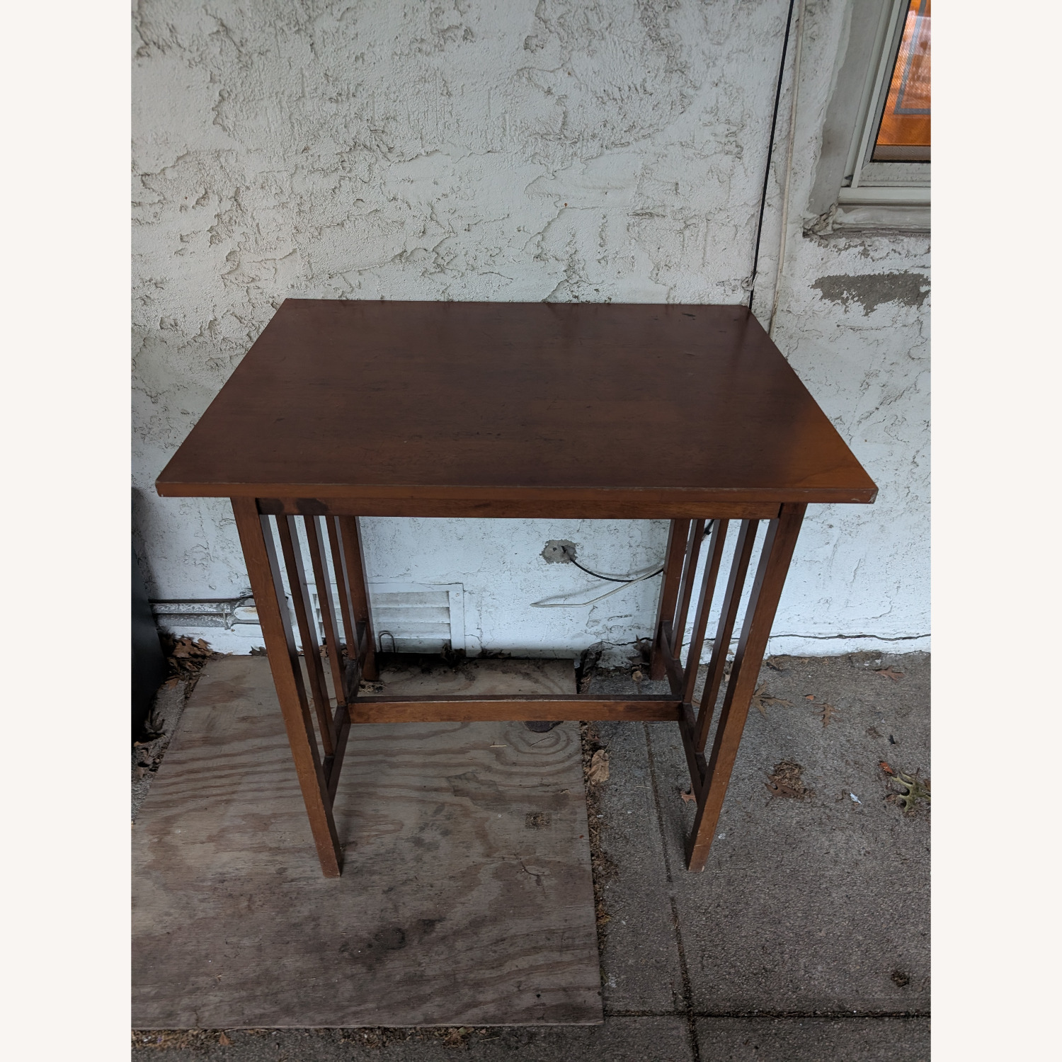 Dark Brown Wood Patio Table - image-1