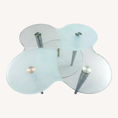 Used Glass Table with Storage Shelf for sale on AptDeco
