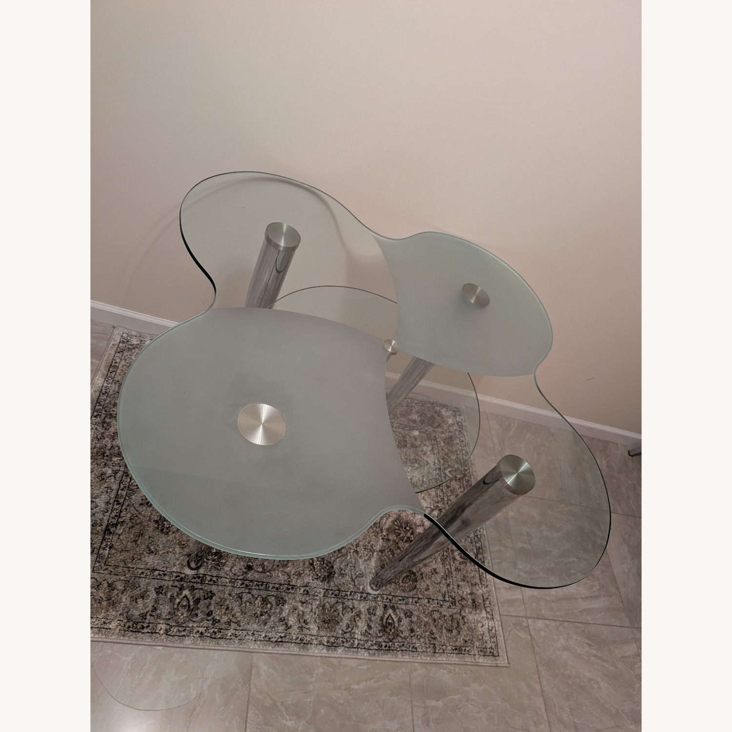 Glass Table with Storage Shelf - image-2