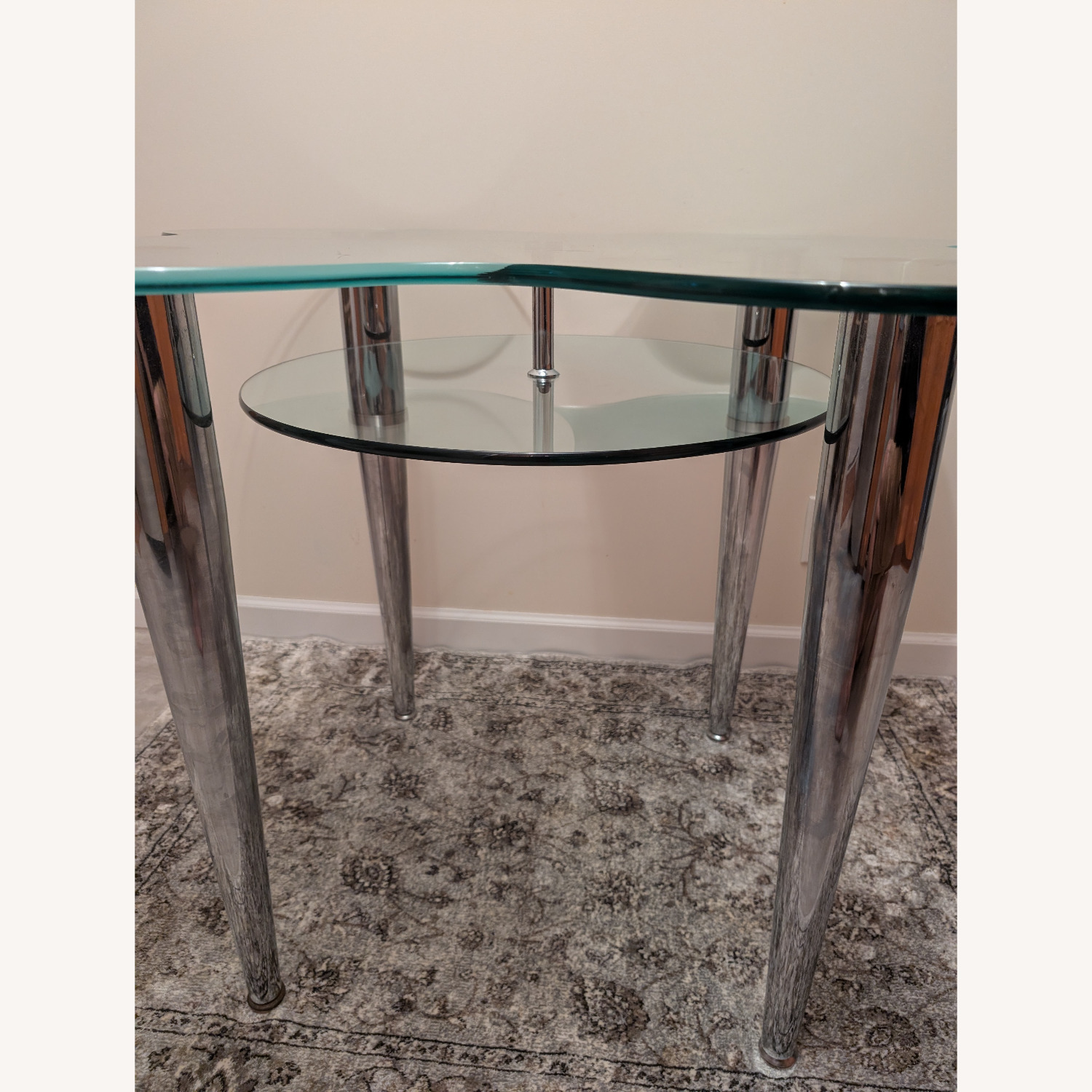 Glass Table with Storage Shelf - image-3