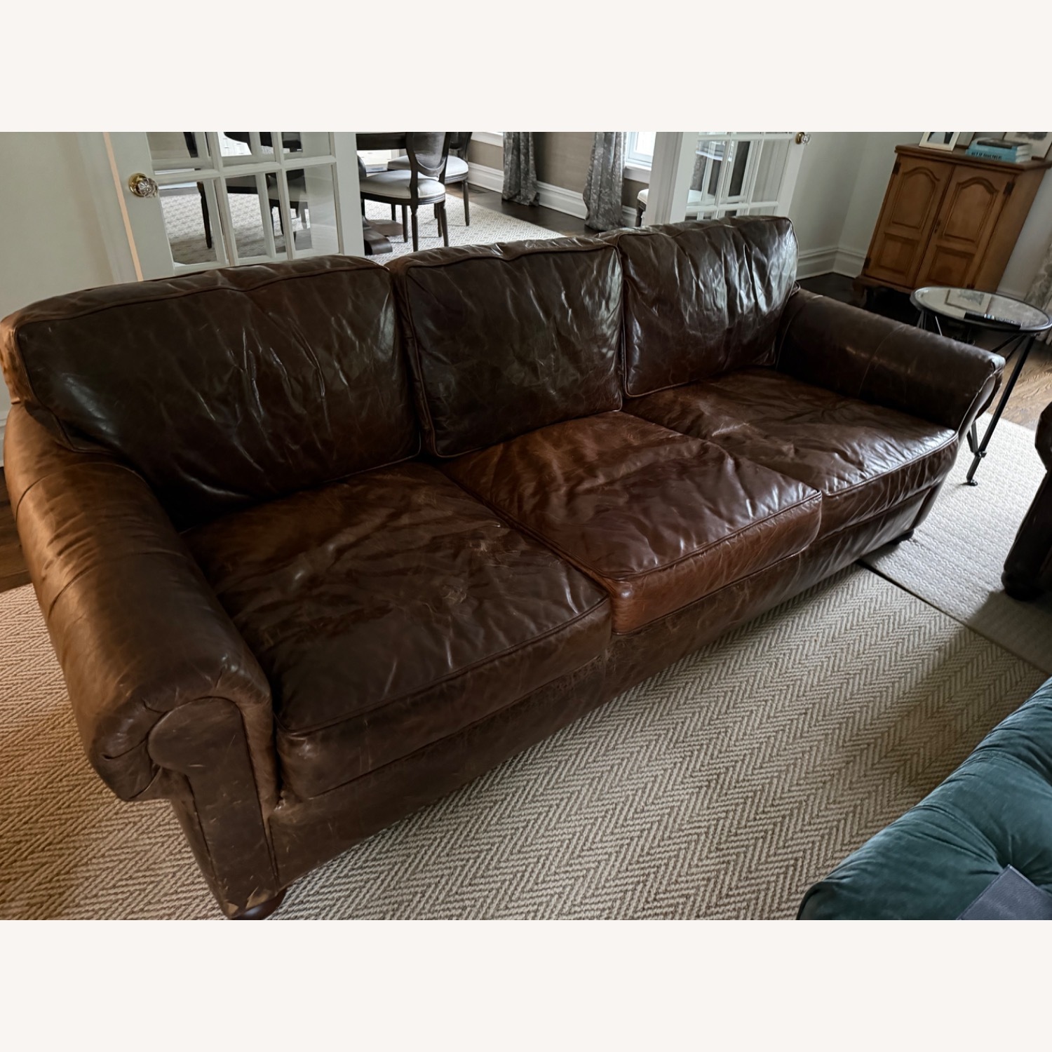 Restoration Hardware Dark Brown 3+ Seater Sofa - image-2