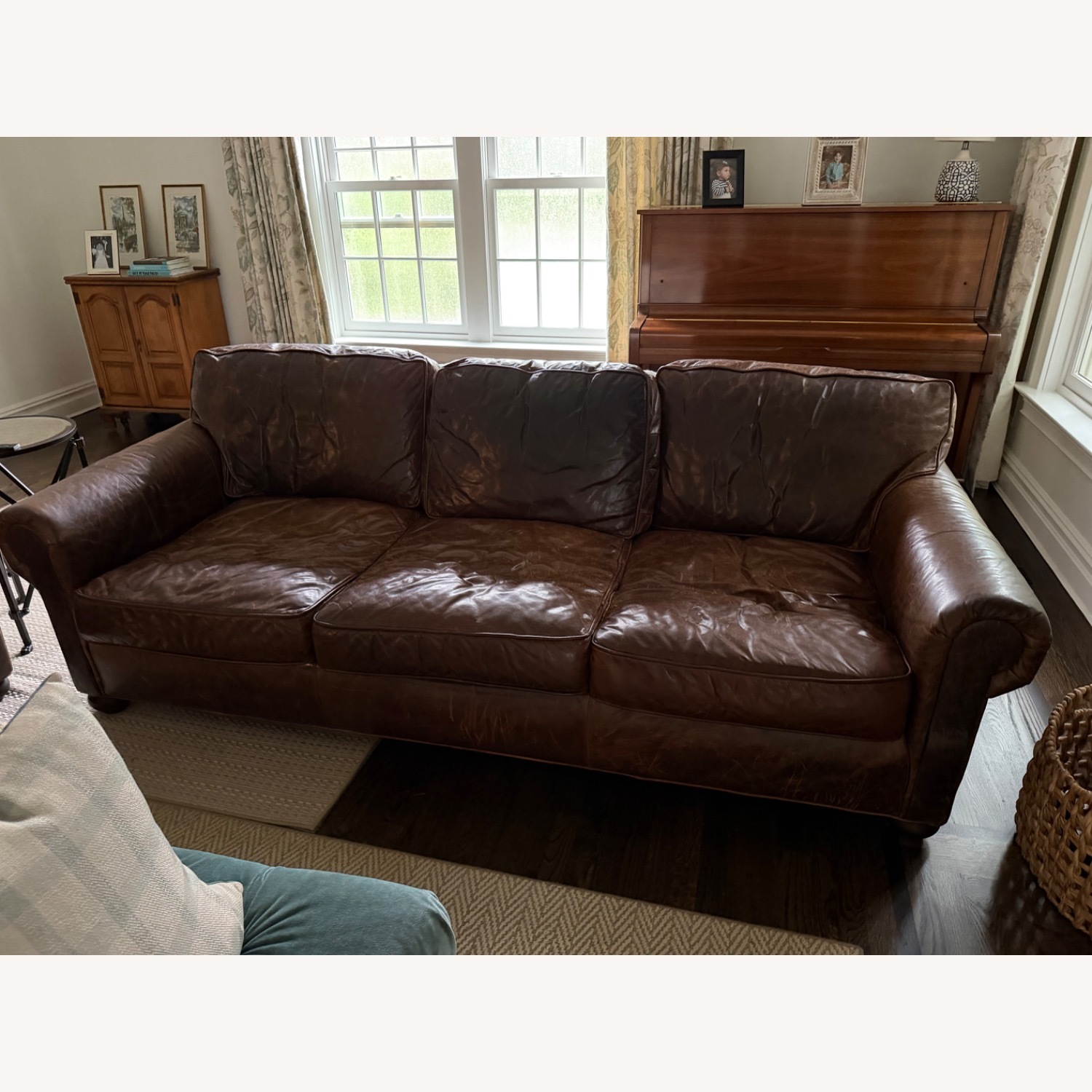 Restoration Hardware Dark Brown 3+ Seater Sofa - image-6