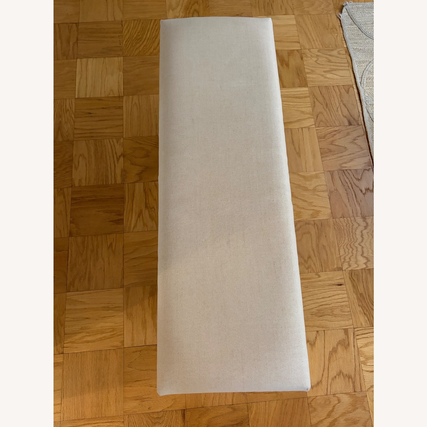 Upholstered Bench with Driftwood Legs - image-4