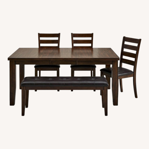Used Intercon Kona Dark Brown Wood Dining Set for sale on AptDeco