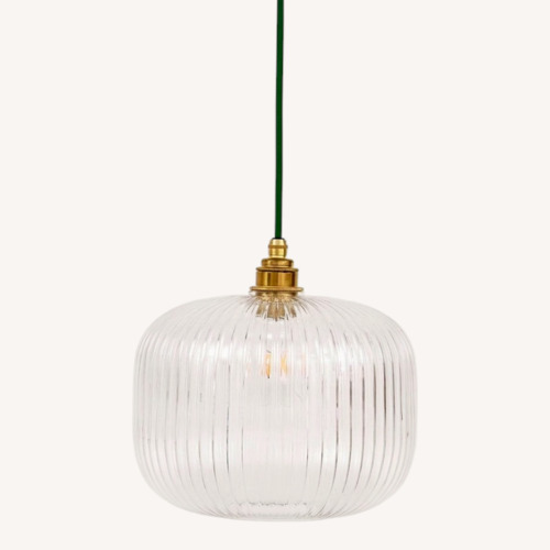Used Etsy Glass Reeded Pendant Light for sale on AptDeco