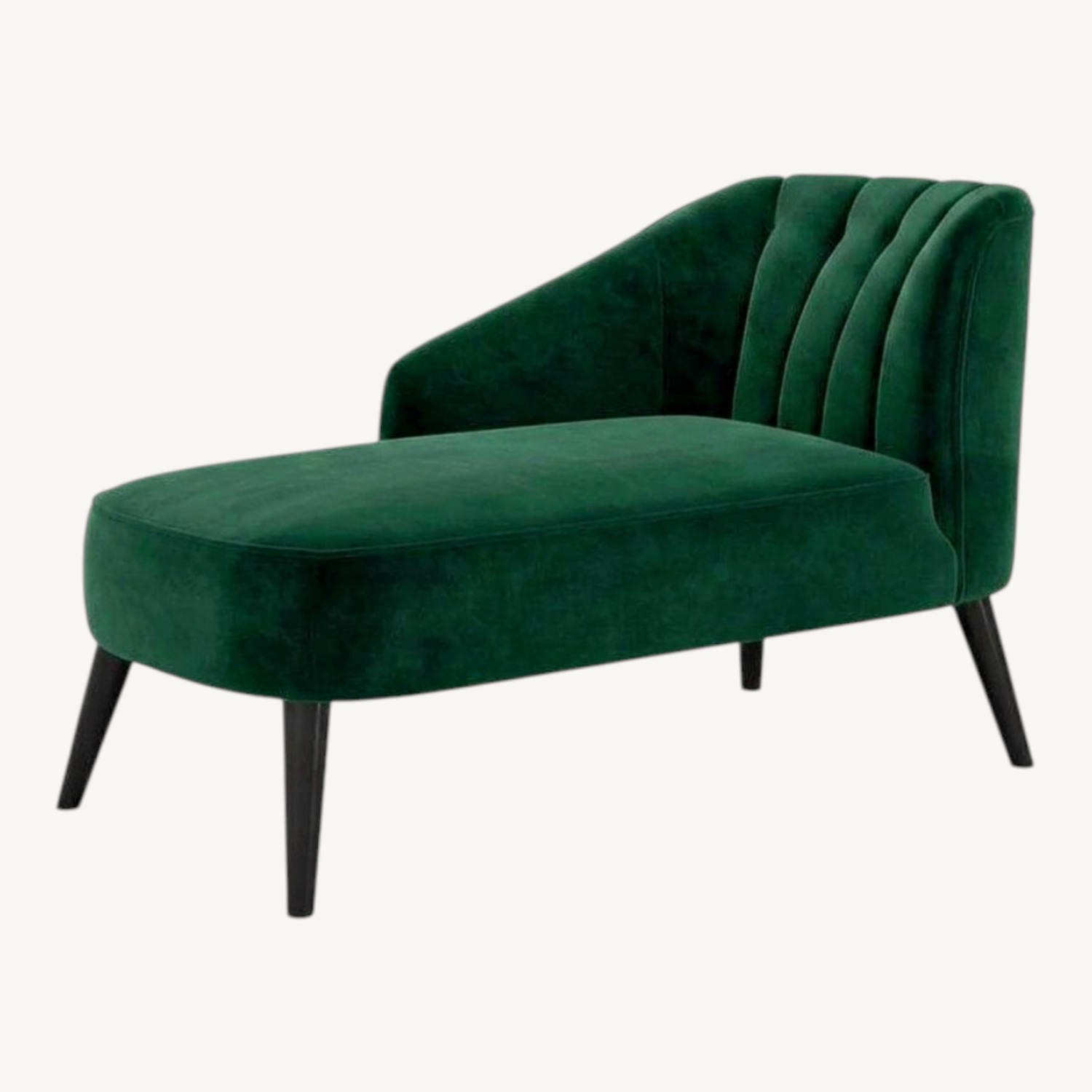Mercury Row Dark Green Velvet Chaise Lounge - image-0