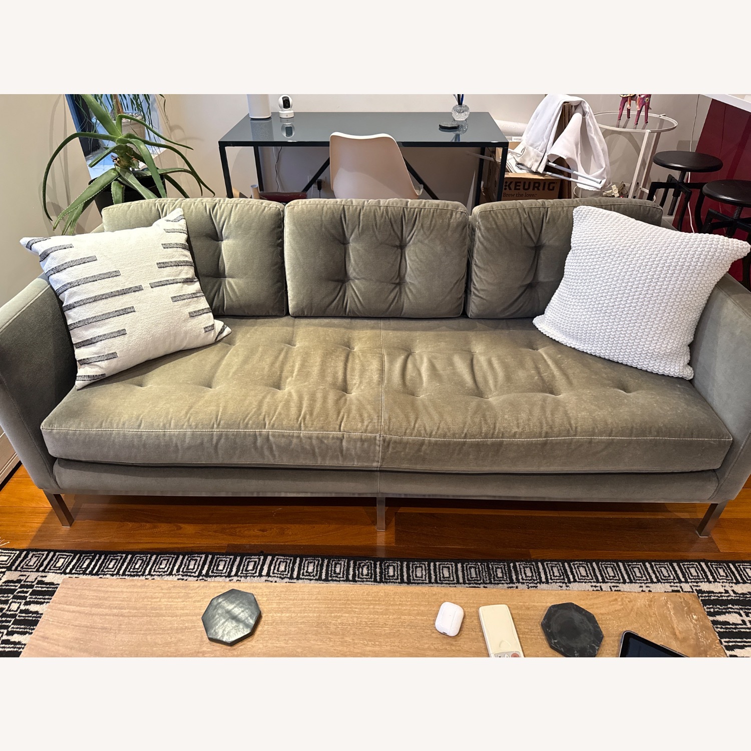 Room & Board Sabine Dark Gray Velvet 3+ Seater Sofa - image-1