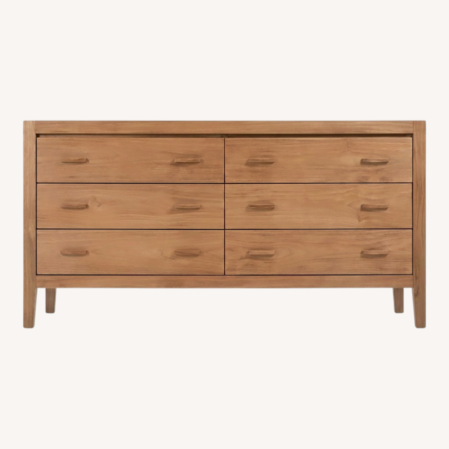 Crate & Barrel Light Brown Wood 6-Drawer Dresser - image-0