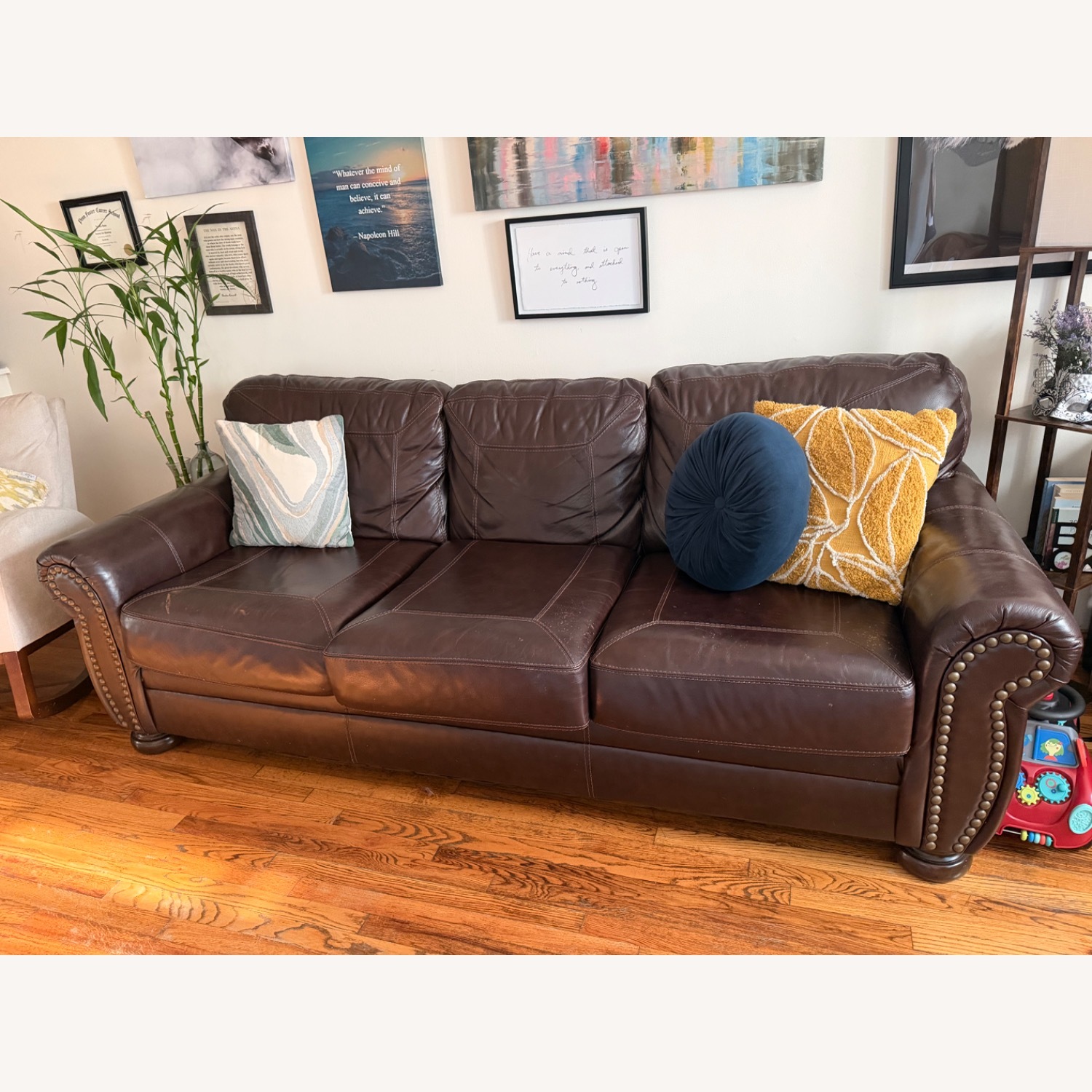 Ashley Furniture Dark Brown 3+ Seater Sofa - image-3