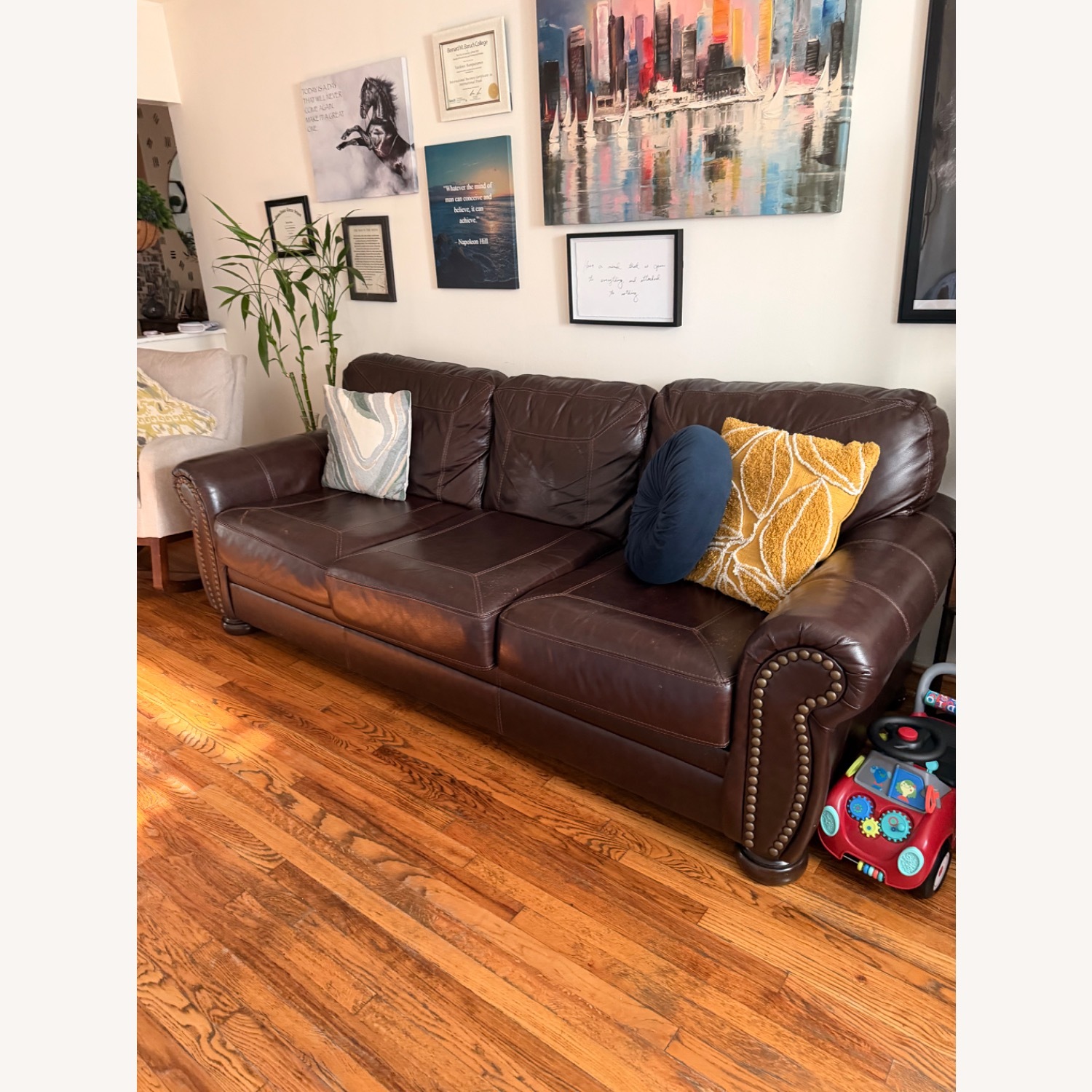 Ashley Furniture Dark Brown 3+ Seater Sofa - image-1