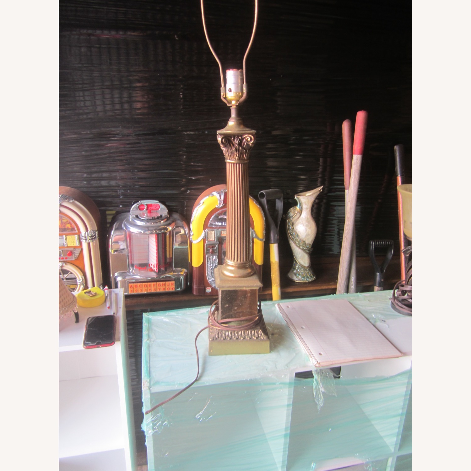 Vintage/Antique Finds Gold Brass Table Lamp - image-2
