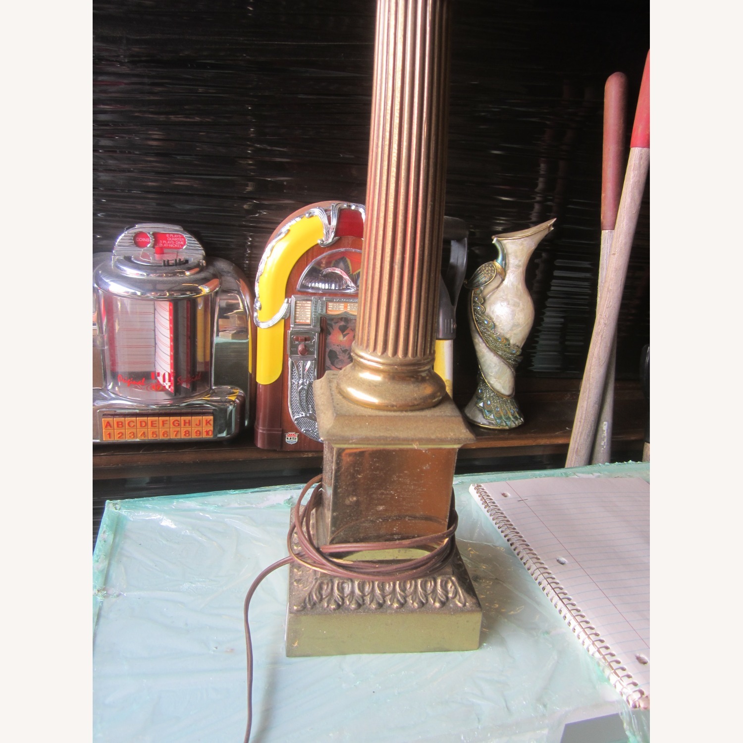 Vintage/Antique Finds Gold Brass Table Lamp - image-3