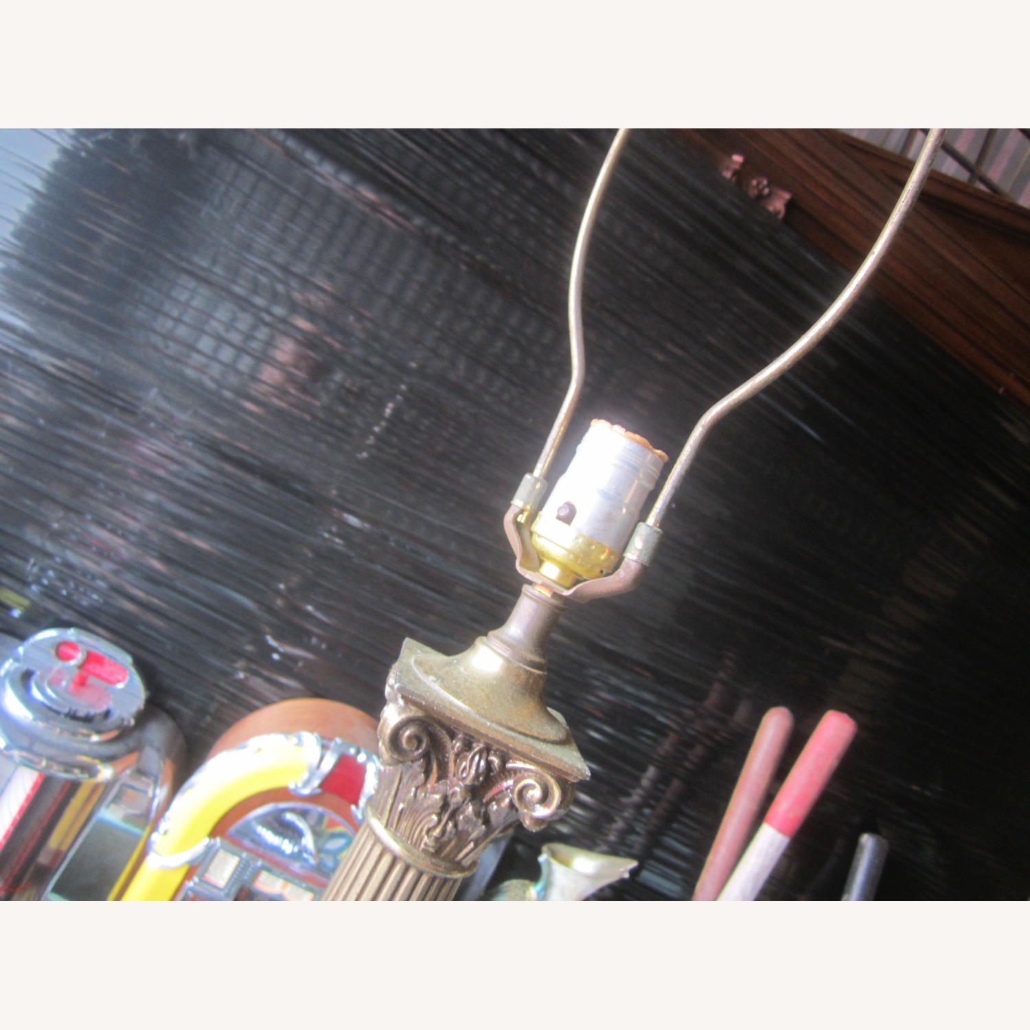 Vintage/Antique Finds Gold Brass Table Lamp - image-4