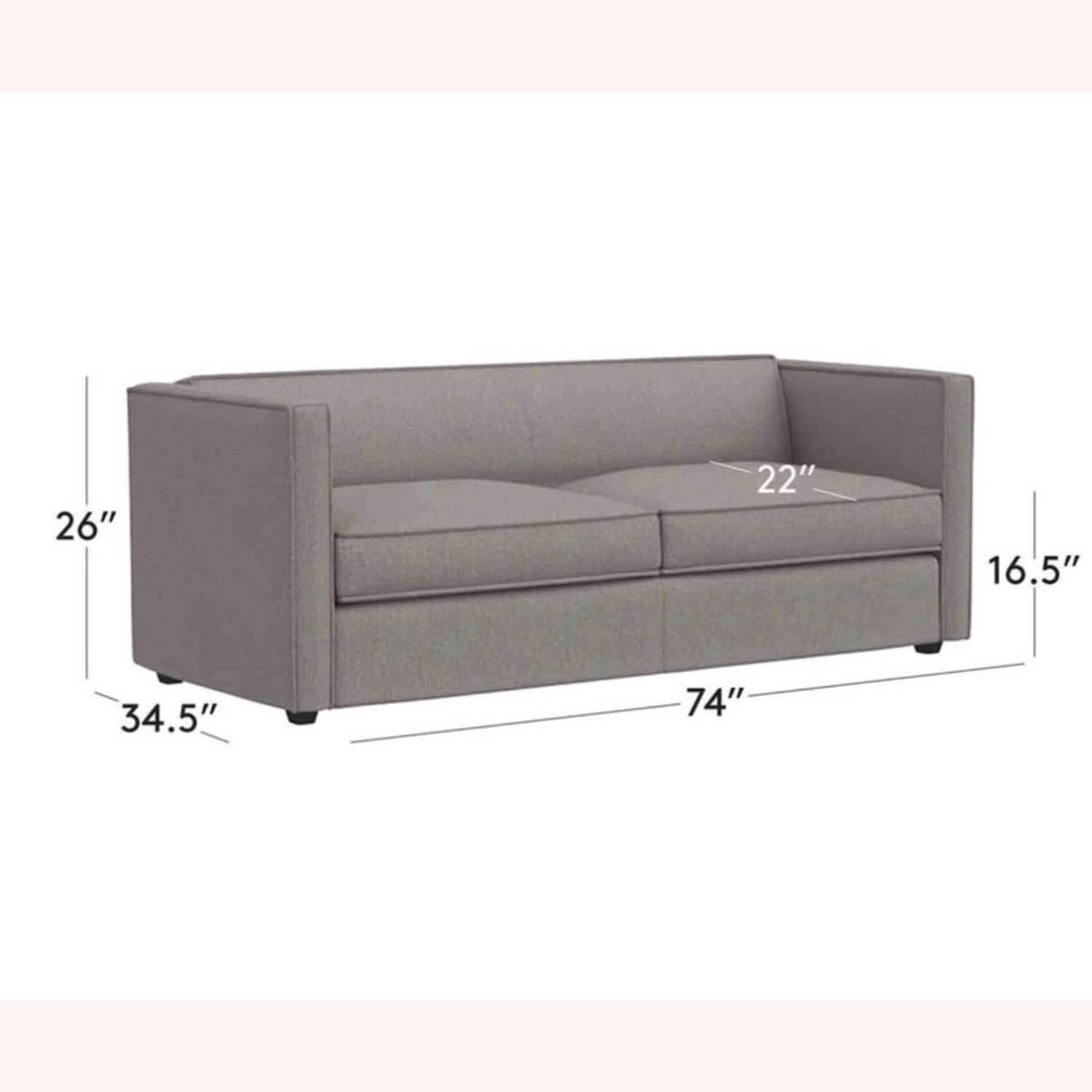 CB2 Dark Gray Wool 3+ Seater Sofa - image-2