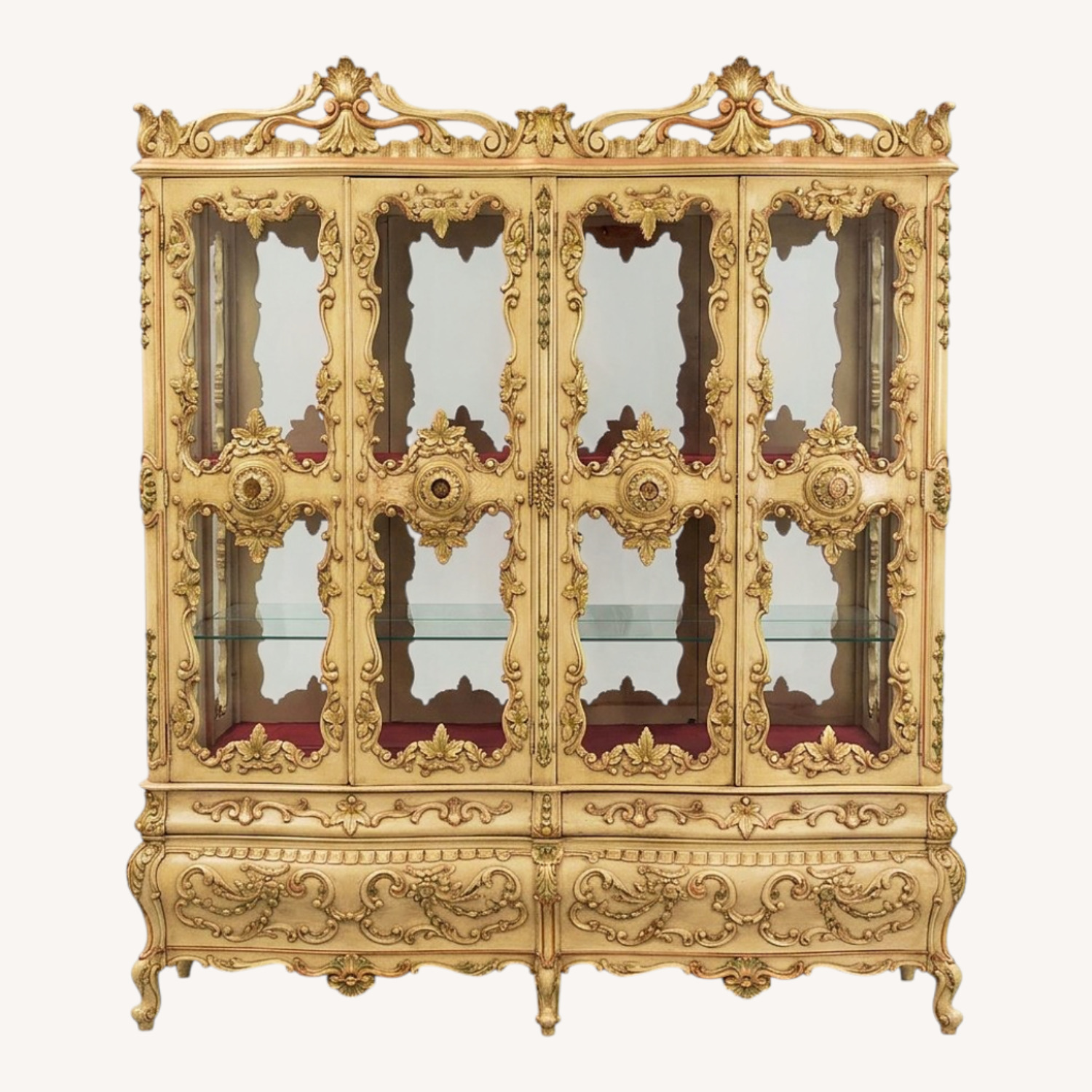Hand Carved China Cabinet - image-0