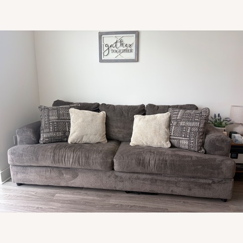 Used Ashley Soletren Furniture Dark Gray Fabric Sleeper Sofa for sale on AptDeco