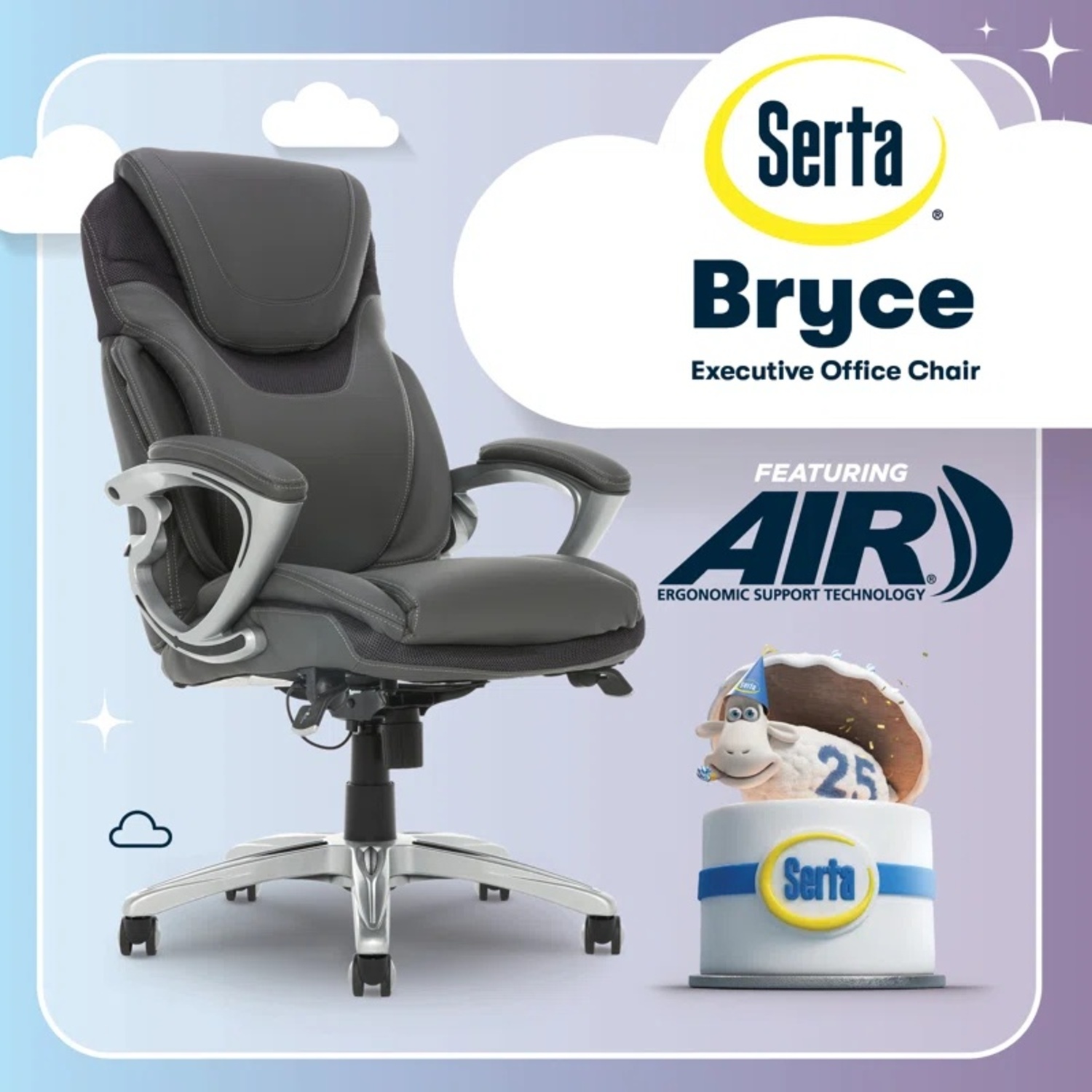 Wayfair Serta Dark Gray Office Chair - image-5