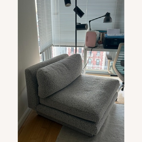 Used CB2 Light Gray Fabric Armchair for sale on AptDeco
