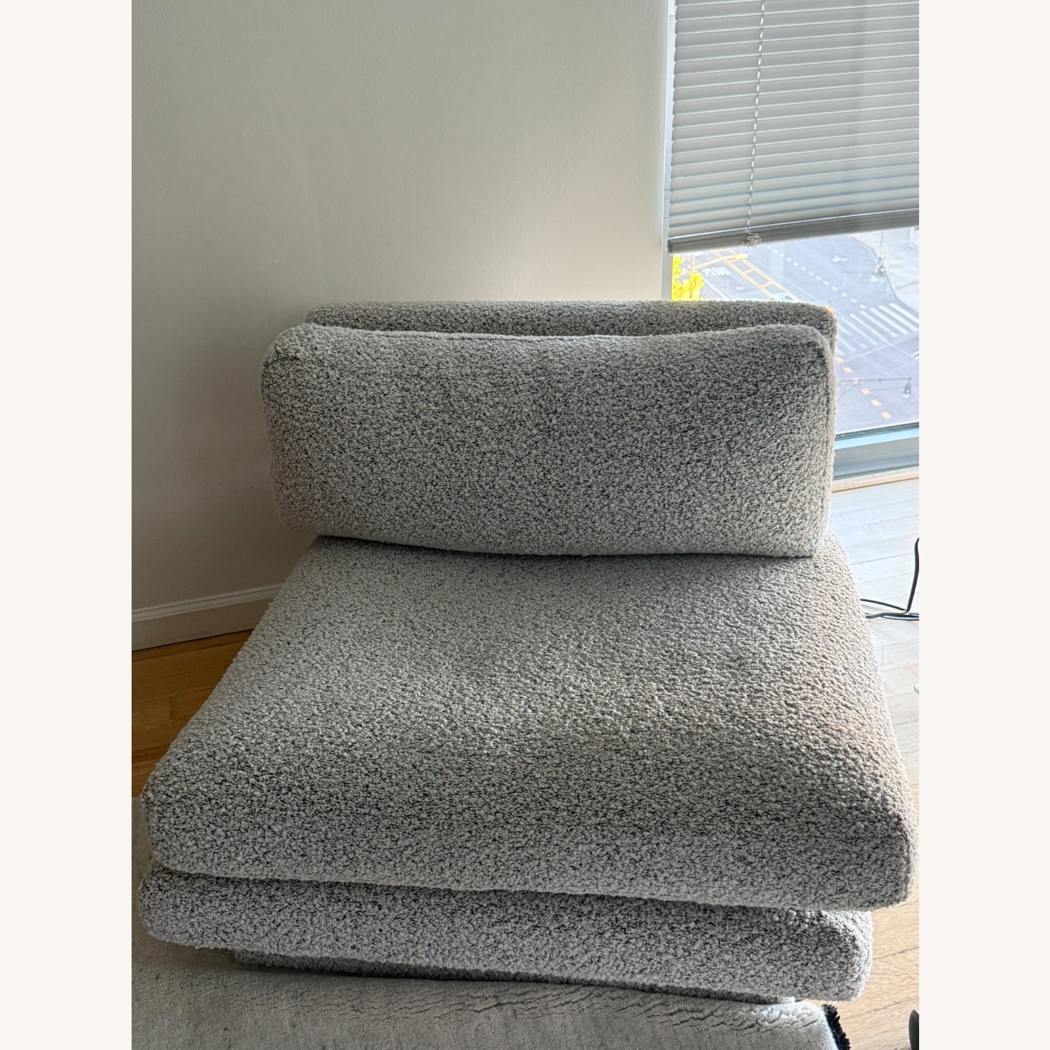 CB2 Light Gray Fabric Armchair - image-2