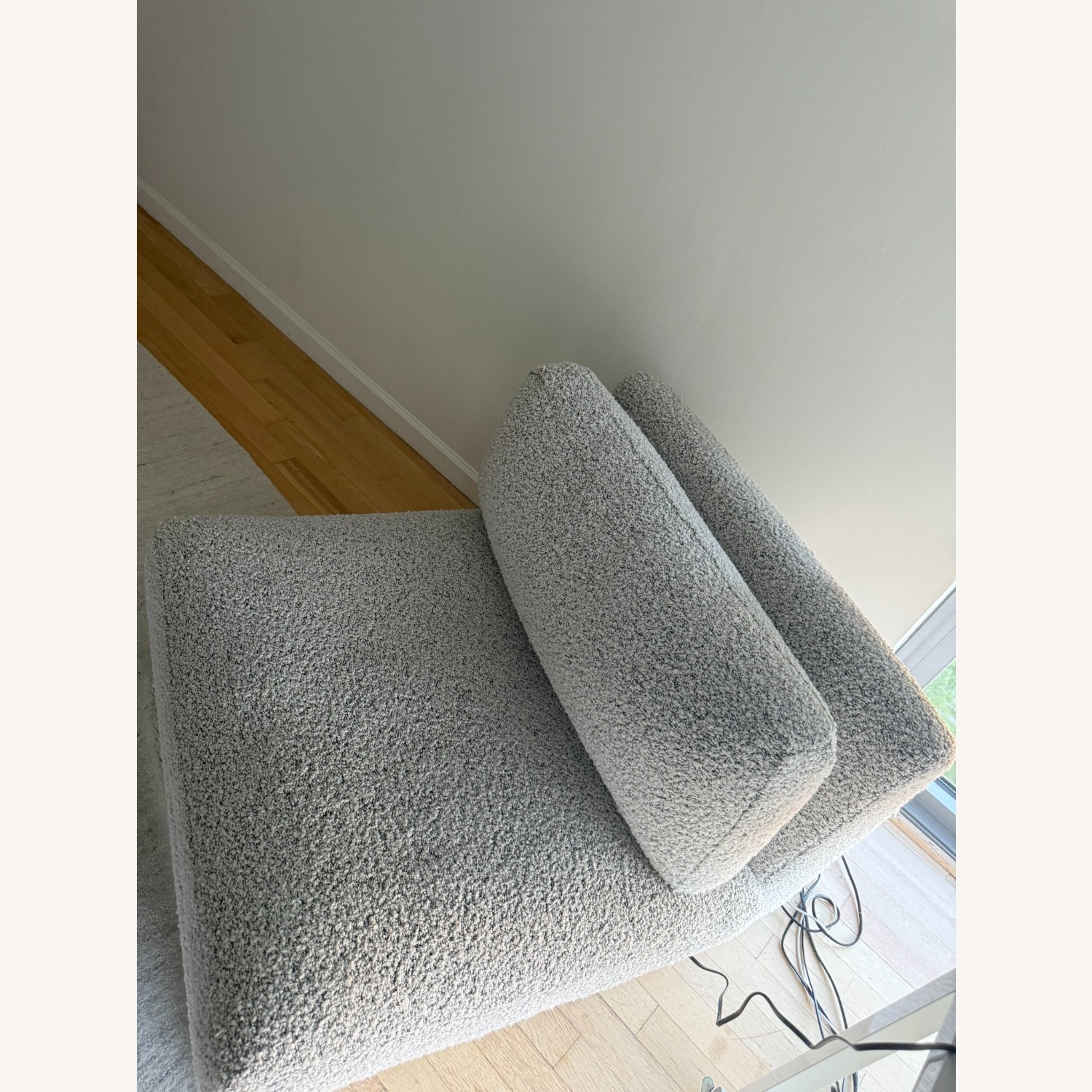 CB2 Light Gray Fabric Armchair - image-3