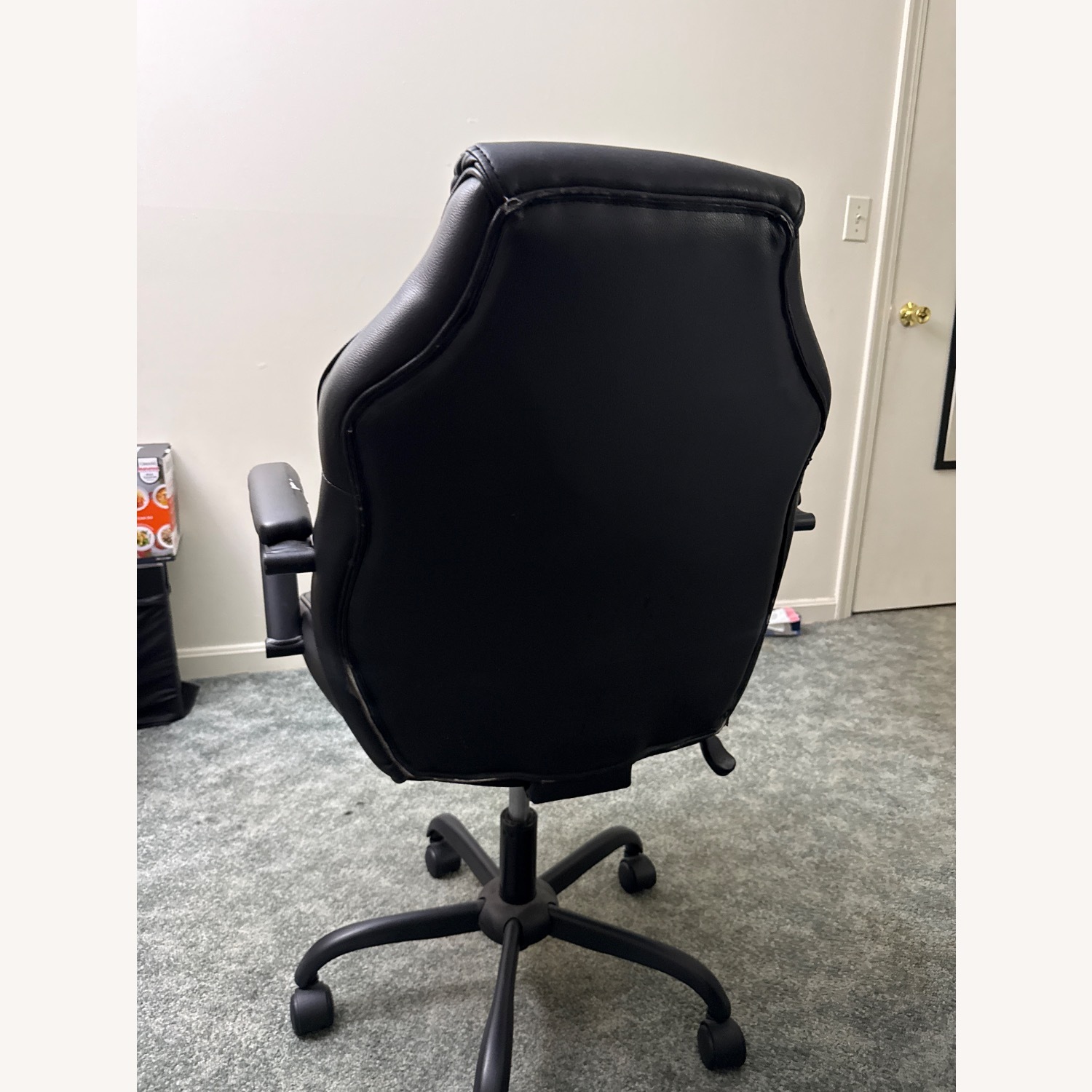 Black Leather Office Chair - image-5