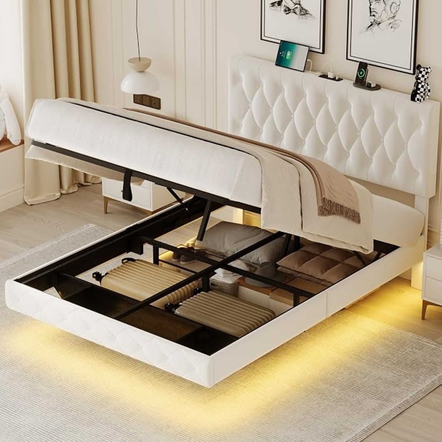 Amazon Queen Bed Frame with Lift-Up Storage - image-4