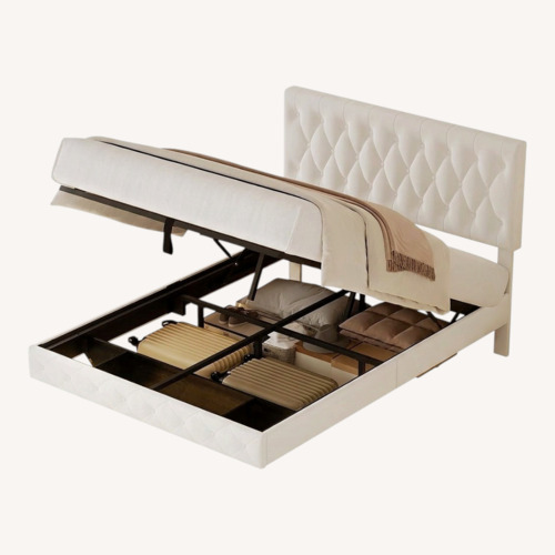 Used Amazon Queen Bed Frame with Lift-Up Storage for sale on AptDeco
