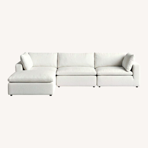 Used Value City White Fabric 3+ Piece Sectional for sale on AptDeco