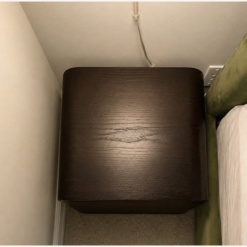 Used Crate & Barrel Leanne Ford Black Wood Side Tables for sale on AptDeco