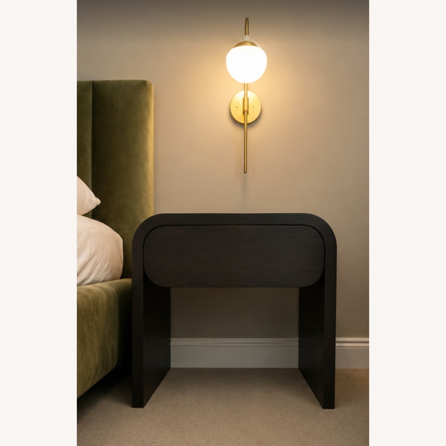 Crate & Barrel Leanne Ford Black Wood Side Tables - image-3