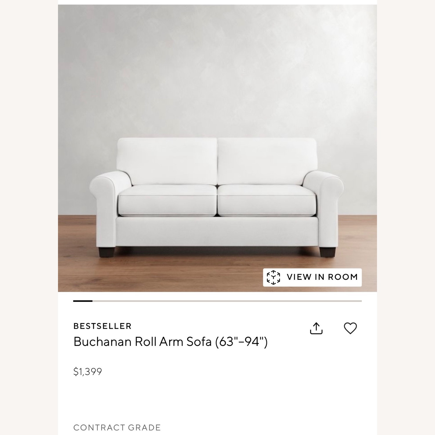 Pottery Barn Buchanan White Twill Buchanan Love Seat - image-3